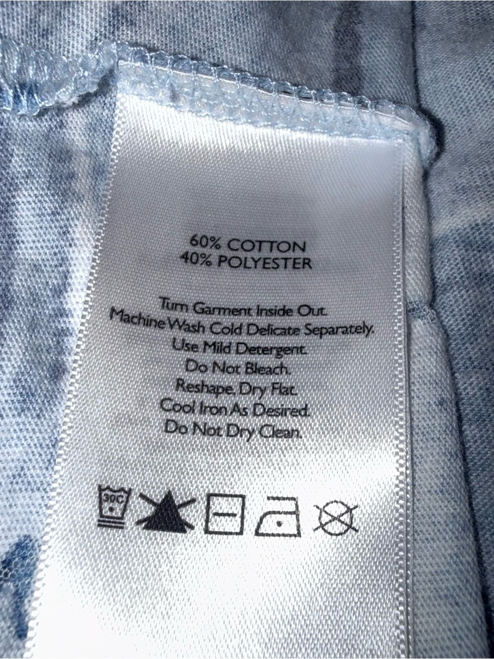 Eddie Bauer Blue White Abstract Stripe Star Pattern Scoop Neck Tee Top Plus Size - Picture 7 of 9